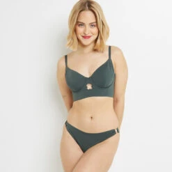 Lisa MAILLOT DE BAIN SLIP BRESILIEN VERT FONCE -ROUGEGORGE 20049500 D