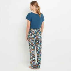 Pantalon de Pyjama BECKIE Bleu Multicolore – Imprimé Fleuri en Viscose Ecovero -ROUGEGORGE 20061200 D