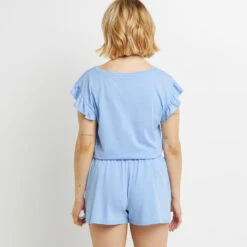 SHORT COTON BLEU CLAIR -ROUGEGORGE 20065700 D