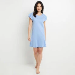 NUISETTE MANCHES COURTES COTON BLEU CLAIR