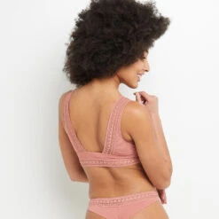 Brassière BEN Rose - Soutien-gorge Sans Armatures en Dentelle Vintage -ROUGEGORGE 20067300 D