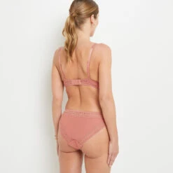 BEN Culotte Rose Pastel avec Dentelle Vintage – Lingerie Féminine en Microfibre Douce -ROUGEGORGE 20067500 Z