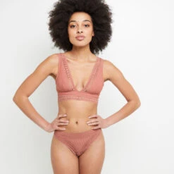 Tanga Rose BEN – Dentelle Ajourée Vintage & Microfibre Confortable -ROUGEGORGE 20067600 D