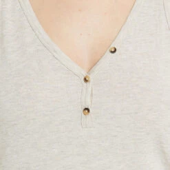 Top Pyjama Femme BAMBI Beige – Débardeur Col V en Coton et Viscose Ecovero -ROUGEGORGE 20070302 Z