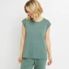 T-shirt de Pyjama BAMBI Kaki - Coton & Viscose Ecovero avec Détails Ajourés