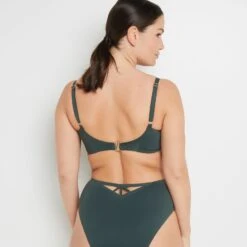 Lisa MAILLOT DE BAIN GRANDS BONNETS VERT FONCE -ROUGEGORGE 20075701 D gt