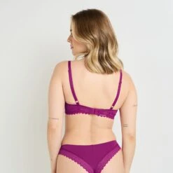 RougeGorge DOUCE Violet – Soutien-Gorge Ampliforme Plongeant Microfibre et Dentelle -ROUGEGORGE 21071707 D