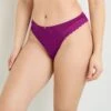 RougeGorge Violet Microfibre – Douce Series Lace Trim Tanga Panty