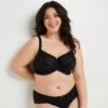 Soutien-Gorge Emboîtant Douce Noir – Grande Taille Microfibre Recyclée et Dentelle Festonnée