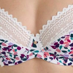 RougeGorge DOUCE Blanc Multicolore – Dentelle Graphique Emboîtant Microfibre -ROUGEGORGE 21072206 Z