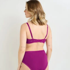 Soutien-gorge Emboîtant Douce Violet – Microfibre Recyclée et Dentelle Graphique -ROUGEGORGE 21072207 D