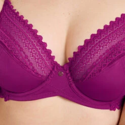 Soutien-gorge Emboîtant Douce Violet – Microfibre Recyclée et Dentelle Graphique -ROUGEGORGE 21072207 Z