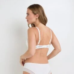 SOUTIEN-GORGE SANS ARMATURES MICROFIBRE ECRU -ROUGEGORGE 21072305 D