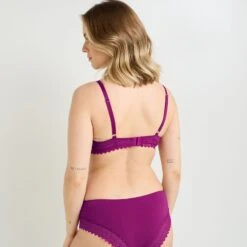 RougeGorge Violet Dentelle Festonnée – Soutien-gorge Sans Armatures Microfibre Douce -ROUGEGORGE 21072307 D