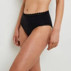 CULOTTE TAILLE HAUTE MICROFIBRE NOIR