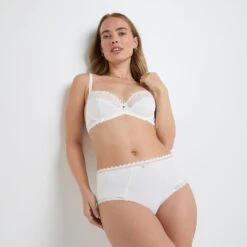 CULOTTE TAILLE HAUTE MICROFIBRE ECRU 5 CULOTTE TAILLE HAUTE MICROFIBRE ECRU -ROUGEGORGE 21092505 D