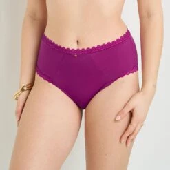CULOTTE TAILLE HAUTE MICROFIBRE VIOLET