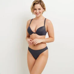 MAILLOT DE BAIN SLIP MIDI GRIS -ROUGEGORGE 21096600 D