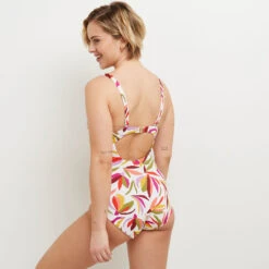 MAILLOT DE BAIN UNE PIECE MULTICO BLANC -ROUGEGORGE 21132700 D