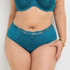 SHORTY GRANDE TAILLE DENTELLE TURQUOISE