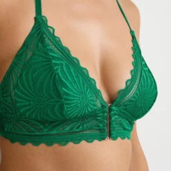 Soutien-gorge Fallon Vert Ampliforme Sans Armature – Dentelle Festive & Dos Graphique -ROUGEGORGE 21152201 Z