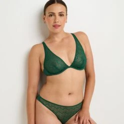 SOUTIEN-GORGE FOULARD VERT FONCE