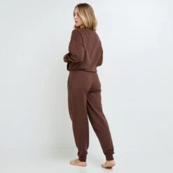 PANTALON EN TRICOT MARRON -ROUGEGORGE 21178601 D