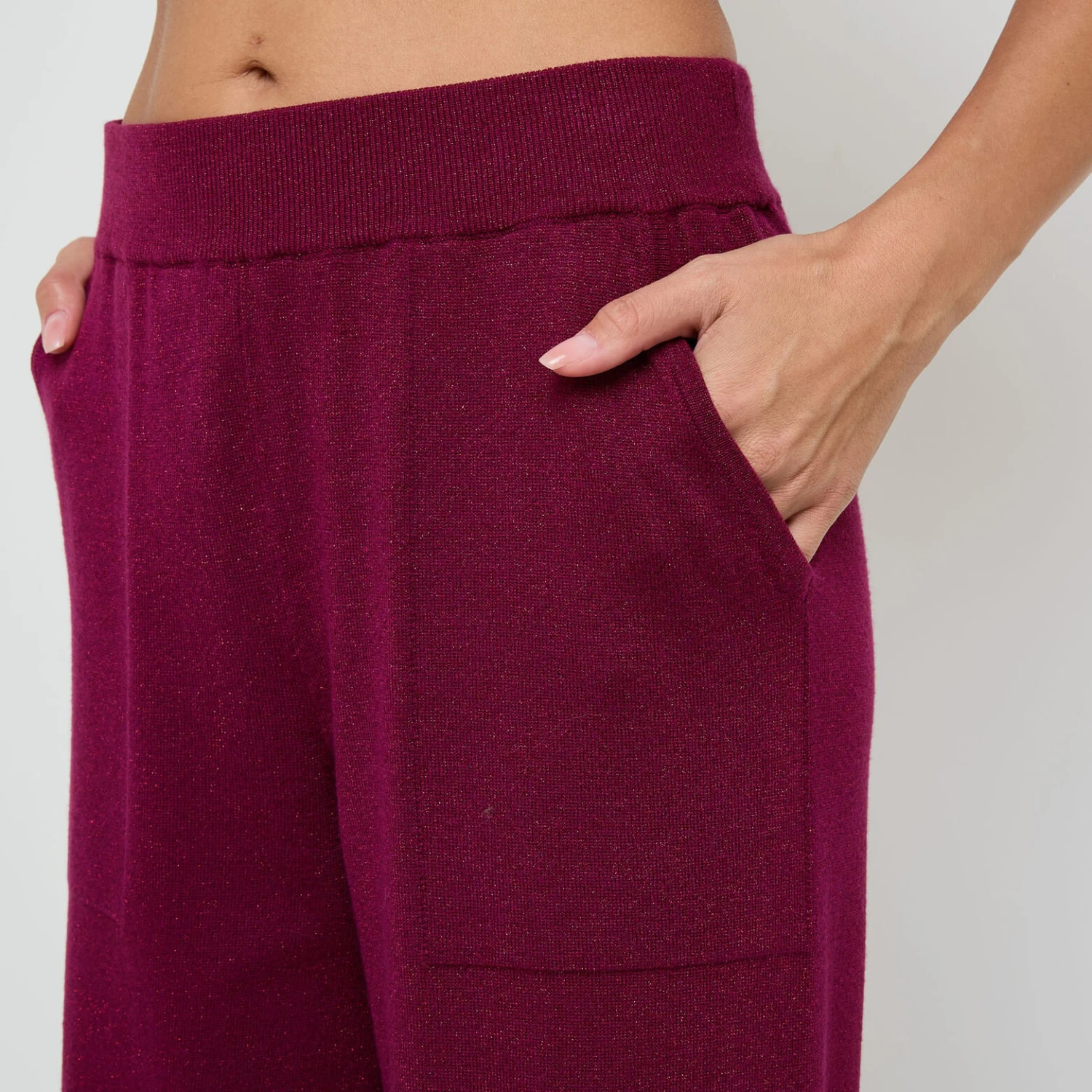 PANTALON AVEC LUREX BORDEAUX 2 PANTALON AVEC LUREX BORDEAUX – Image 2