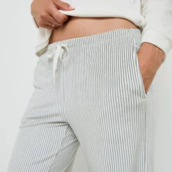 PANTALON DE PYJAMA VELOURS MULTICO BLANC -ROUGEGORGE 21182400 Z