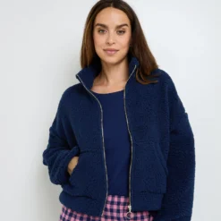 VESTE FOURRURE BLEU -ROUGEGORGE 21199901 Z