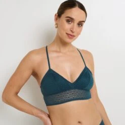 Soutien-Gorge Ginger Bleu Dentelle Graphique – Sans Armatures Ampliforme -ROUGEGORGE 21209101 D
