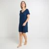 Camille Chemise de Nuit Marine – Big T-shirt en Viscose Ecovero avec Col V Dentelle