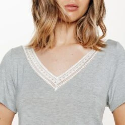 Chemise De Nuit GRIS -ROUGEGORGE 21210701 Z