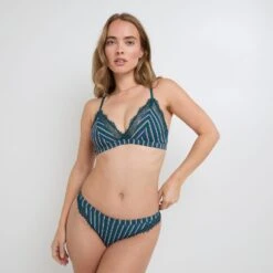 SOUTIEN-GORGE SANS ARMATURES MICROFIBRE MULTICO BLEU