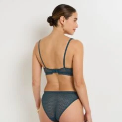 Soutien-Gorge Corbeille GINGER Bleu – Dentelle Graphique Végétale et Maintien Pigeonnant -ROUGEGORGE 21215401 D