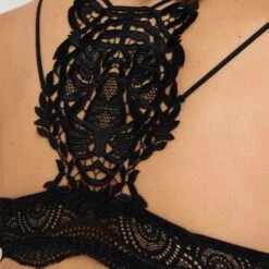 SOUTIEN-GORGE ARMATURE PLONGEANT DENTELLE NOIR -ROUGEGORGE 21246300 D
