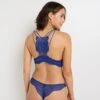 Grace Soutien-Gorge Sans Armature Marine – Dentelle Graphique et Dos Sublime avec Tête de Tigre