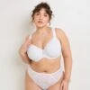 Soutien-gorge Ampliforme GABI+ Blanc – Dentelle Florale et Maintien Optimal Courbes Plus