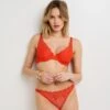 Soutien-Gorge Foulard Ampliforme GLAM Orange – Broderie Florale et Détails Lacés