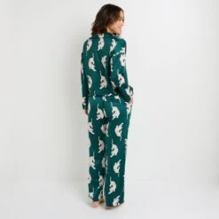 PANTALON DE PYJAMA MULTICO VERT -ROUGEGORGE 21263901 D