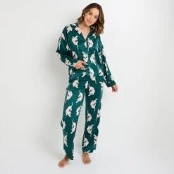 PANTALON DE PYJAMA MULTICO VERT