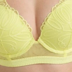 Soutien-gorge Ampliforme Plongeant GRANY Jaune – Broderie Florale et Dos Froncé -ROUGEGORGE 21276500 Z