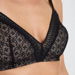 SWEET Soutien-gorge Ampli Sans Armatures Dentelle NOIR -ROUGEGORGE 21291201 Z