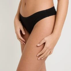 LOT TANGA X3 COTON BIO NOIR -ROUGEGORGE 21294600 Z
