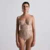 Body Balconnet Ambre Rose Poudré en Dentelle Bohème et Tulle