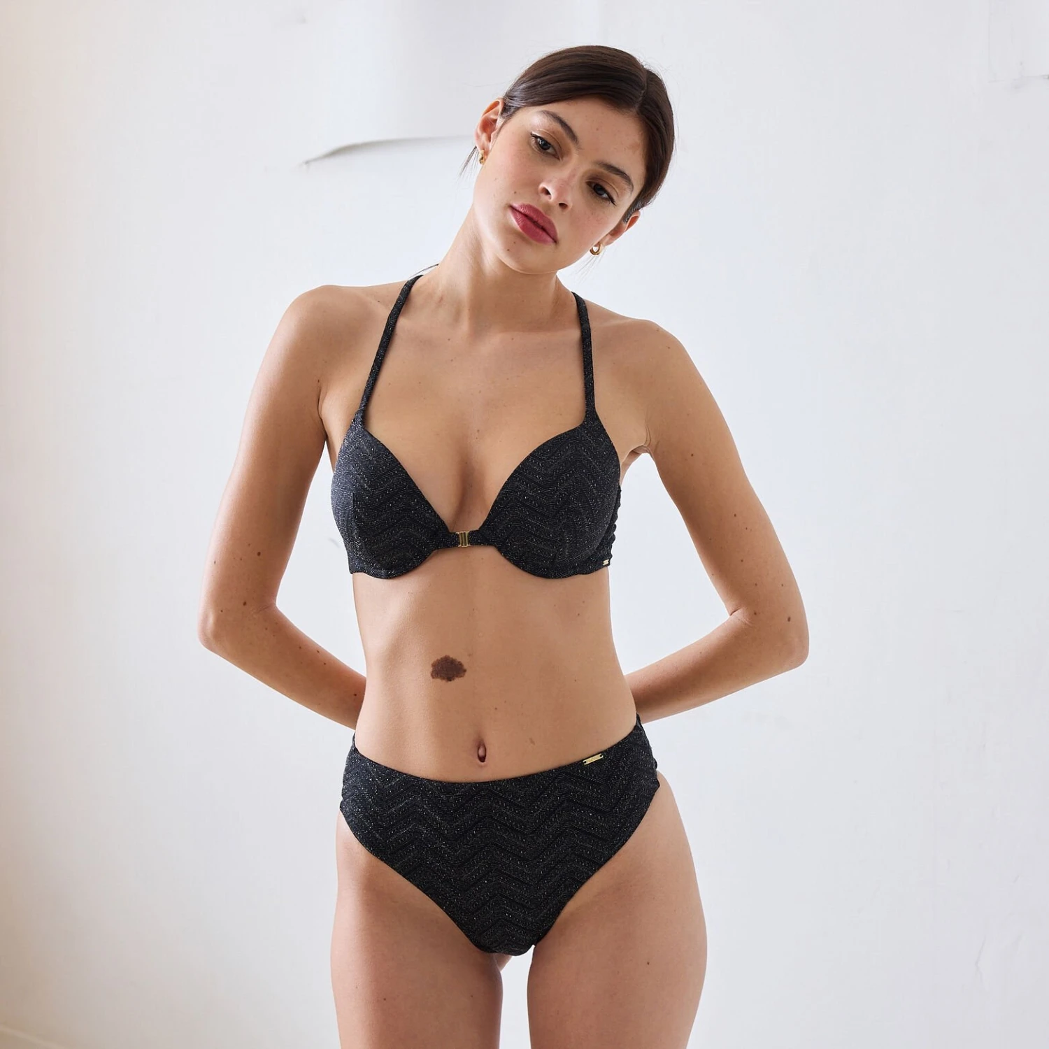 MAILLOT DE BAIN CULOTTE HAUTE MULTICO NOIR 3 MAILLOT DE BAIN CULOTTE HAUTE MULTICO NOIR – Image 3