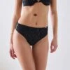 Culotte de Bain Taille Haute NELIA Noir Multicolore – Bas de Maillot de Bain Sexy à Découpes