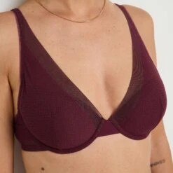 Soutien-gorge Foulard Ampliforme HELLO Bordeaux – Dentelle Graphique & Maintien -ROUGEGORGE 21309900 Z