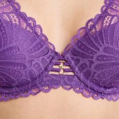 HYPE Soutien-Gorge Ampliforme Foulard Violet - Dentelle Fleurie et Bijou Entre-seins -ROUGEGORGE 21319700 Z