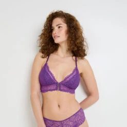 HYPE Soutien-Gorge Ampliforme Sans Armature Violet - Dentelle Recyclée & Fermoir Doré -ROUGEGORGE 21319900 D